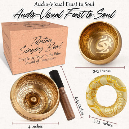 Tibetan Singing Bowl Set Authentic – 2-Pack Handmade in Nepal Sound & Meditation Bowl – Spiritual Decor for Yoga, Chakra Healing, Meditation Gifts, Unique Gifts for Women