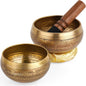 Tibetan Singing Bowl Set Authentic – 2-Pack Handmade in Nepal Sound & Meditation Bowl – Spiritual Decor for Yoga, Chakra Healing, Meditation Gifts, Unique Gifts for Women