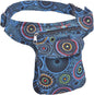 Handmade Festival Waistpack Boho Hippie Waist Bag Hip Bum Running Belt Fanny Pack Travel Utility Belt (Black-Turq)