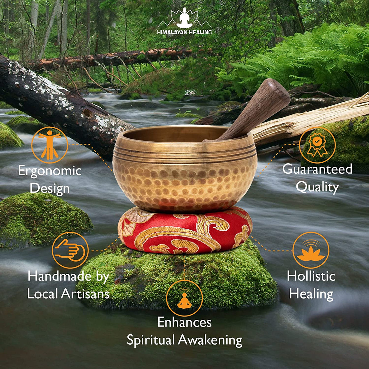 ® Tibetan Singing Bowls Set~ Meditation Sound Bowl Hand Hammered in Nepal for Yoga, Meditation, Mindfulness, Healing & Chakra Balancing~