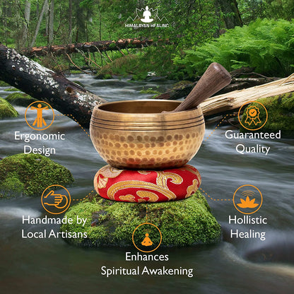® Tibetan Singing Bowls Set~ Meditation Sound Bowl Hand Hammered in Nepal for Yoga, Meditation, Mindfulness, Healing & Chakra Balancing~