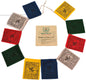 Mini Wind Horse Tibetan Prayer Flags from Nepal Set of 10 Flags. Five Tibetan Traditional Colors Which Are Yellow, Green, Red, White and Blue. Each Color Represents an Element.
