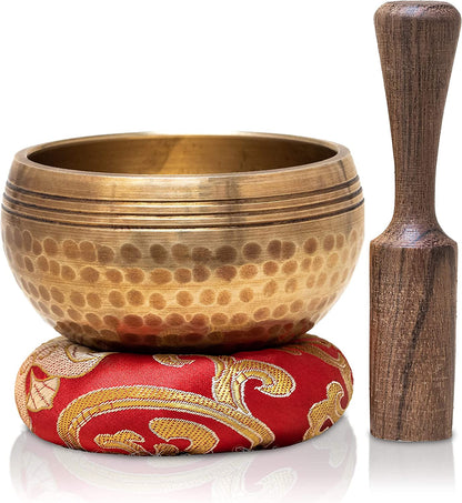 ® Tibetan Singing Bowls Set~ Meditation Sound Bowl Hand Hammered in Nepal for Yoga, Meditation, Mindfulness, Healing & Chakra Balancing~