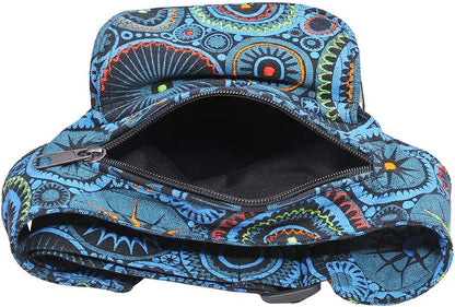 Handmade Festival Waistpack Boho Hippie Waist Bag Hip Bum Running Belt Fanny Pack Travel Utility Belt (Black-Turq)