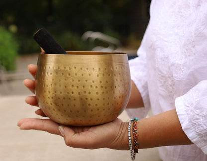Tibetan Ring Gong Meditation Singing Bowl Mallet Cushion Set (Jumbo)