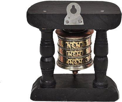 Kasthamandap  Tibetan Hand Craving Om Mani Padme Hum Wall Hanging Prayer Wheel